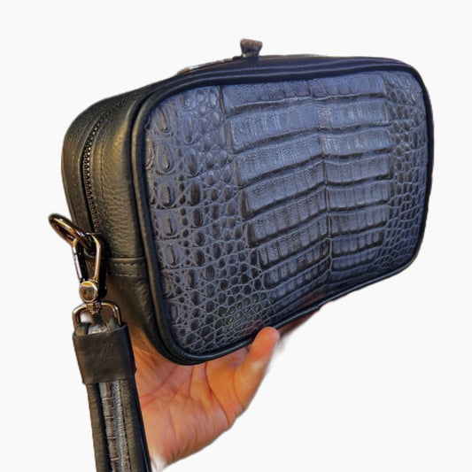 CROSSBODY Y NECESSER DE COCODRILO